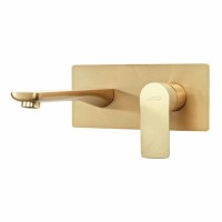 Смеситель встраиваемый для раковины Hansberge H699, матовое золото