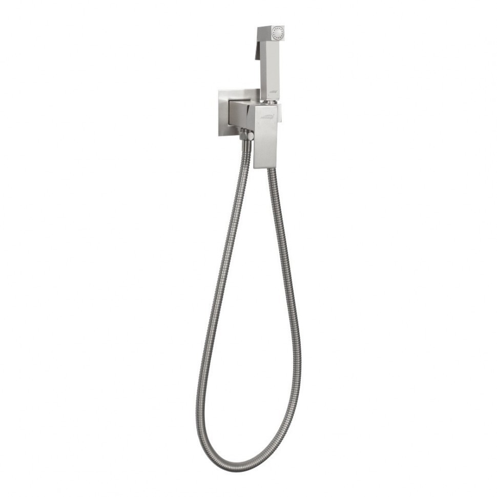 Смеситель встраиваемый с гигиеническим душем Hansberge H3077, никель