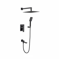 Душевая система скрытого монтажа Grocenberg GB5008, черный матовый