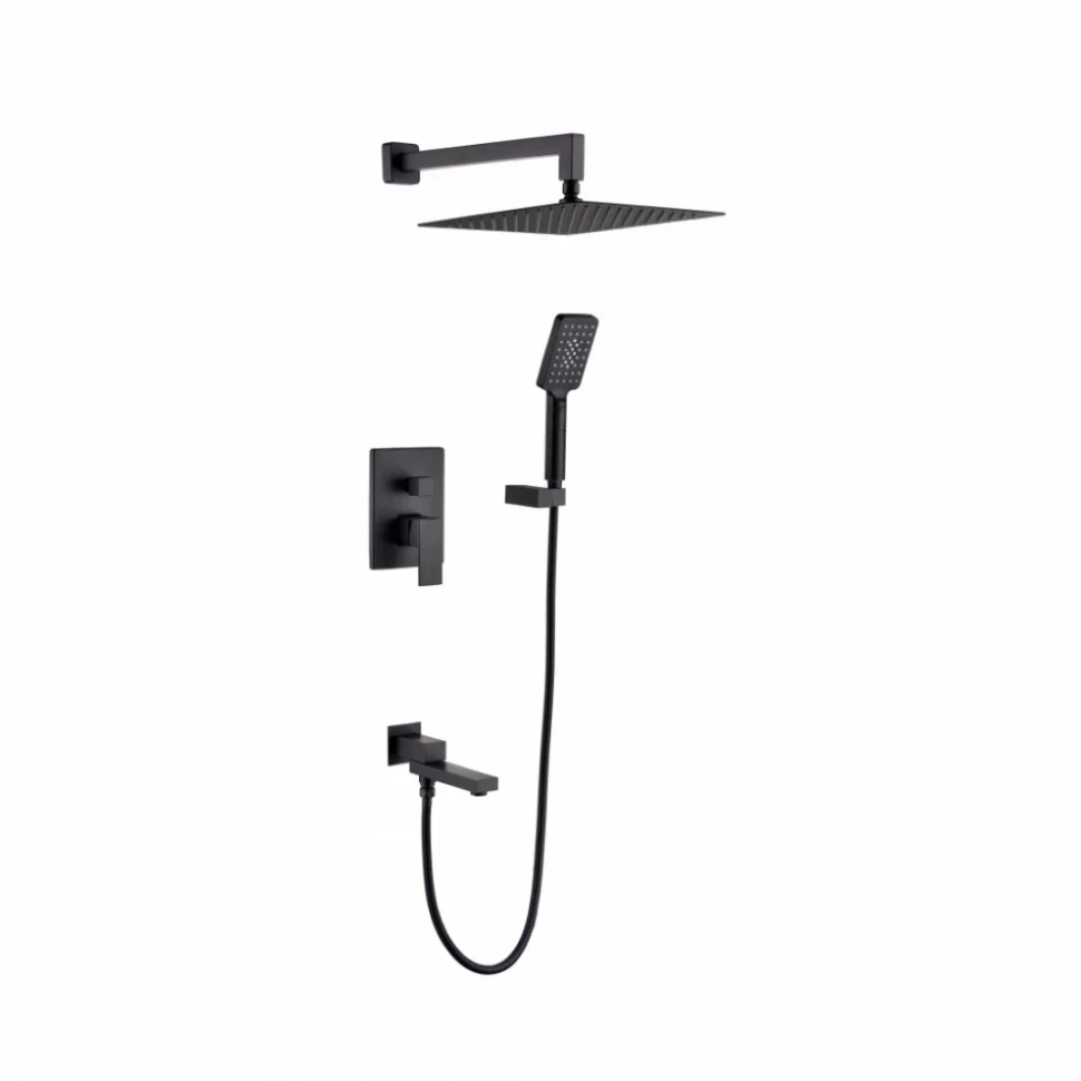 Душевая система скрытого монтажа Grocenberg GB5008, черный матовый