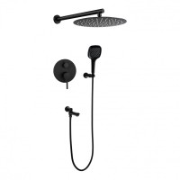 Душевая система скрытого монтажа FILARETE Roun FL1026, черный матовый