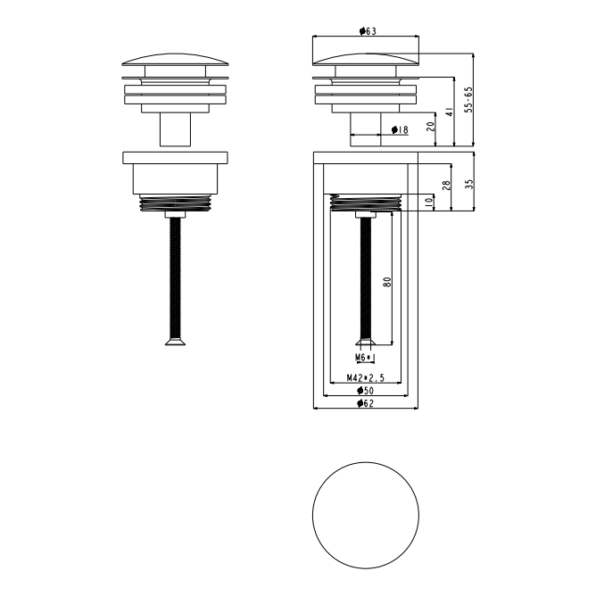 Донный клапан для раковины Grocenberg GB106, матовое золото