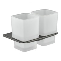 Настенный стакан двойной Grocenberg AC0056, графит Настенный стакан двойной Grocenberg AC0056, графит