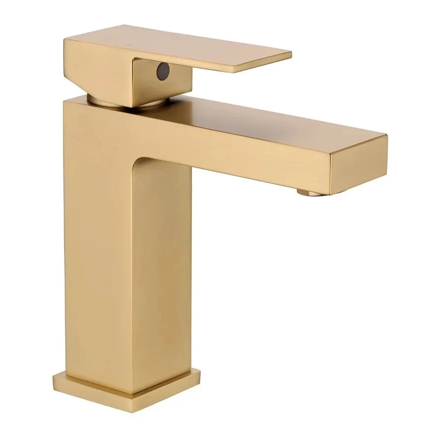 Смеситель для раковины Grocenberg GB2008, матовое золото