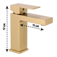 Смеситель для раковины Grocenberg GB2008, матовое золото