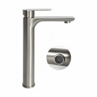 Смеситель для раковины высокий Hansberge H2099, никель