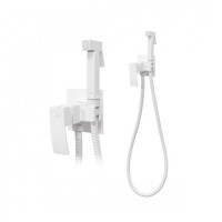Смеситель встраиваемый с гигиеническим душем Hansberge H3077, белый