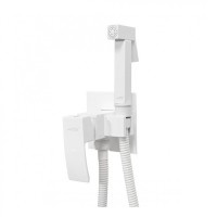 Смеситель встраиваемый с гигиеническим душем Hansberge H3077, белый