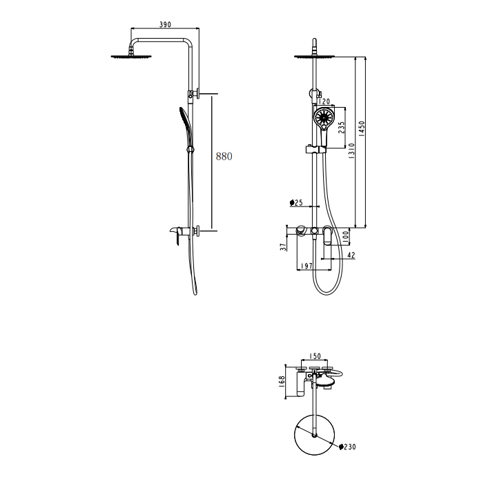 Душевая система Grocenberg GB7010, хром