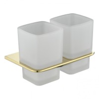 Настенный стакан двойной Grocenberg AC0056, золото глянец Настенный стакан двойной Grocenberg AC0056, золото глянец