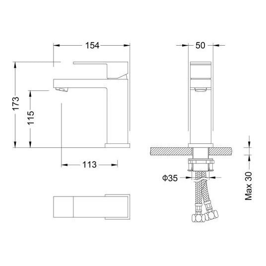 Смеситель для раковины Grocenberg GB2008, хром