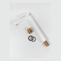 Смеситель для раковины высокий Hansberge H2099, белый