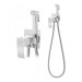 Смеситель встраиваемый с гигиеническим душем Hansberge H3077, белый/хром