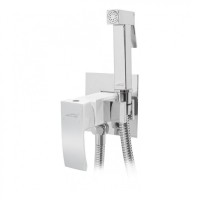 Смеситель встраиваемый с гигиеническим душем Hansberge H3077, белый/хром