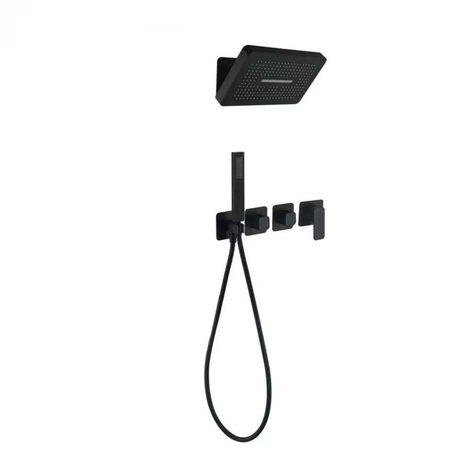 Душевая система скрытого монтажа Grocenberg GB5030, черный матовый