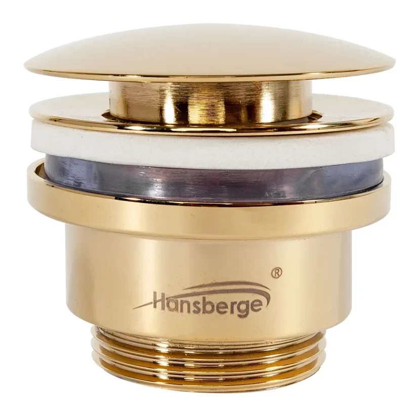 Донный клапан для раковины Hansberge H107, золото глянец