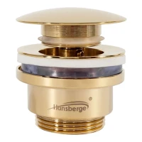 Донный клапан для раковины Hansberge H107, золото глянец
