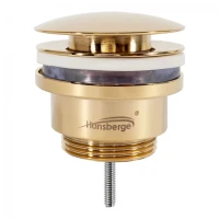 Донный клапан для раковины Hansberge H107, золото глянец