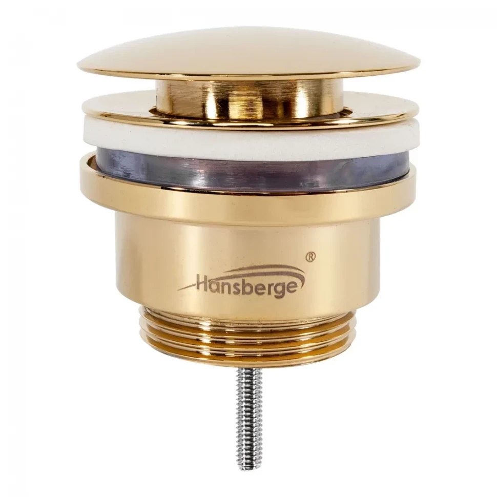 Донный клапан для раковины Hansberge H107, золото глянец