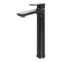 Смеситель для раковины высокий Hansberge H2099, черный хром