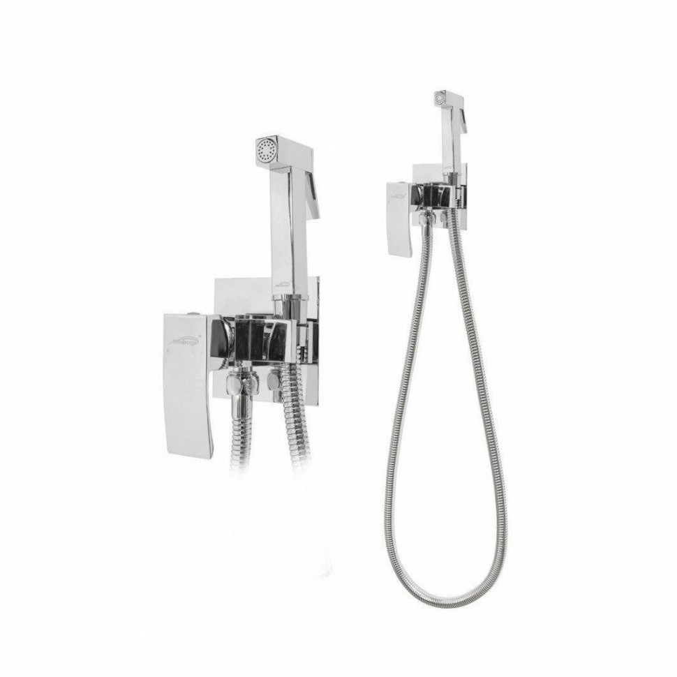 Смеситель встраиваемый с гигиеническим душем Hansberge H3077, хром