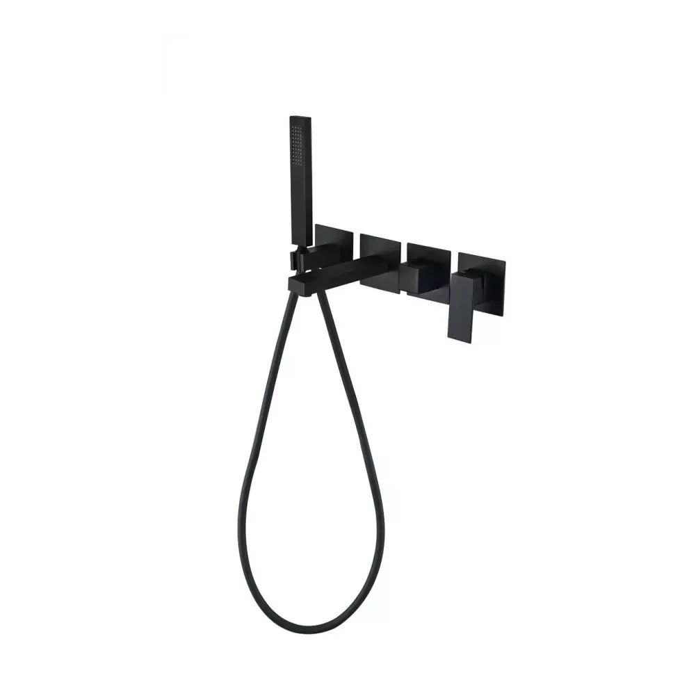 Смеситель для ванны скрытого монтажа Grocenberg GB5060, черный матовый