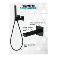 Смеситель для ванны скрытого монтажа Grocenberg GB5060, черный матовый