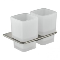 Настенный стакан двойной Grocenberg AC0056, никель Настенный стакан двойной Grocenberg AC0056, никель