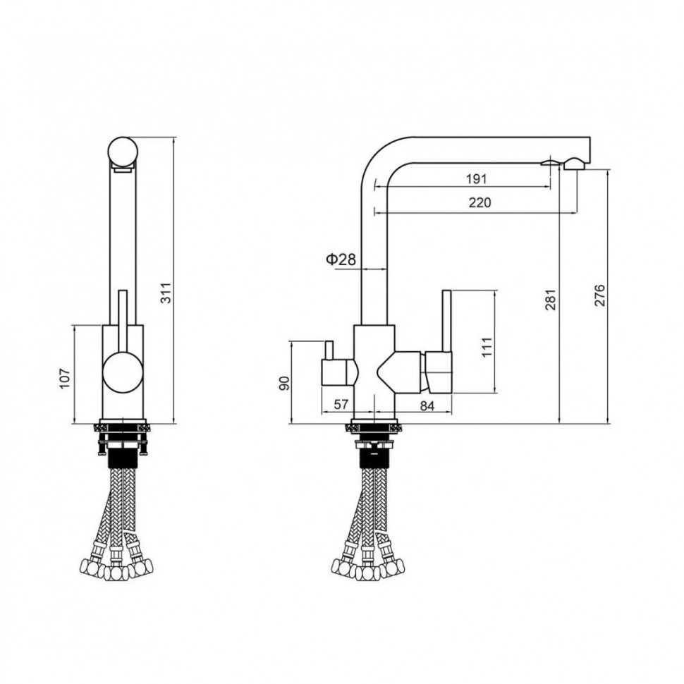 Смеситель для кухни Grocenberg GB40551, золото глянец