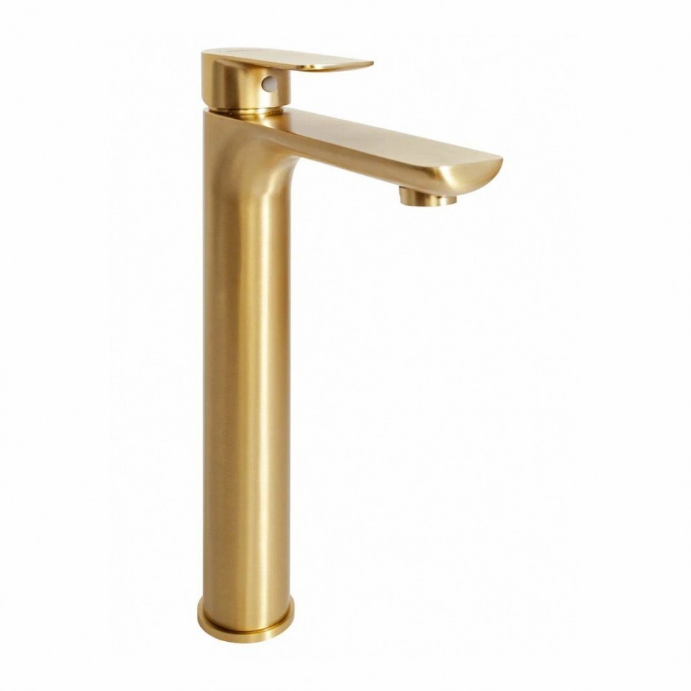 Смеситель для раковины высокий Hansberge H2099, матовое золото