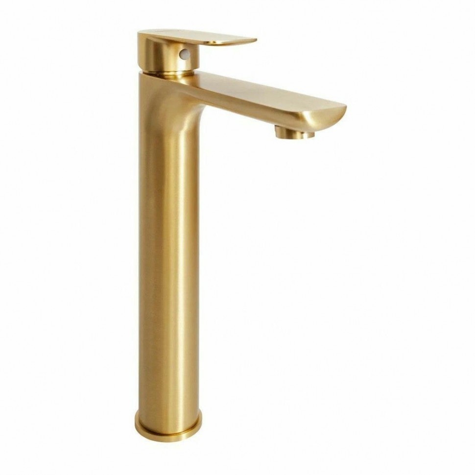 Смеситель для раковины высокий Hansberge H2099, матовое золото