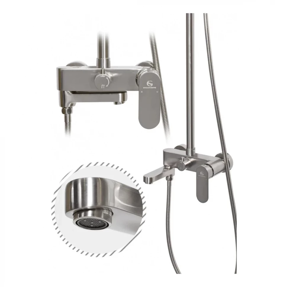 Душевая система Grocenberg GB7011, никель