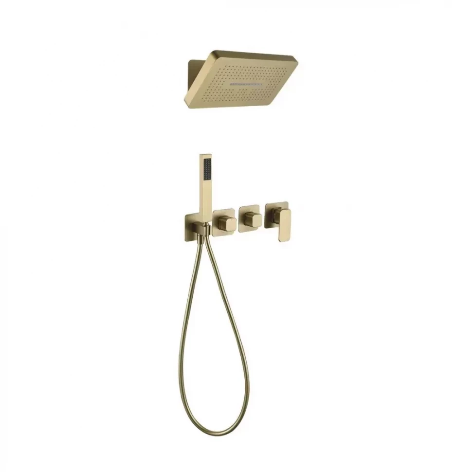 Душевая система скрытого монтажа Grocenberg GB5030, матовое золото