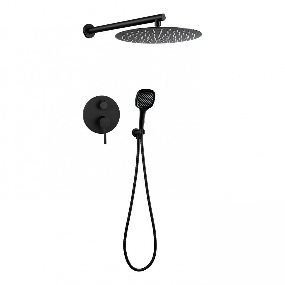 Душевая система скрытого монтажа FILARETE Roun FL1028, черный матовый