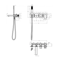 Смеситель для ванны скрытого монтажа Grocenberg GB5060, хром