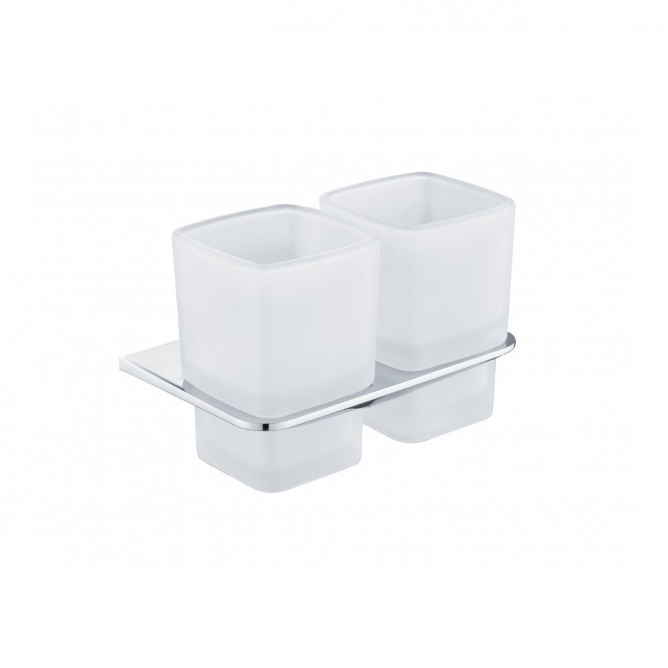 Настенный стакан двойной Grocenberg AC0056, хром Настенный стакан двойной Grocenberg AC0056, хром