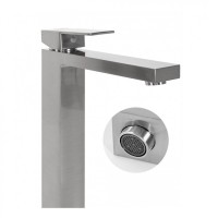 Смеситель для раковины высокий Hansberge H2070, никель