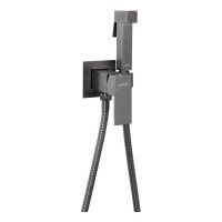 Смеситель встраиваемый с гигиеническим душем Hansberge H3077, графит