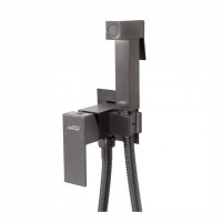 Смеситель встраиваемый с гигиеническим душем Hansberge H3077, графит