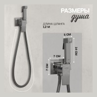 Смеситель встраиваемый с гигиеническим душем Hansberge H3077, графит