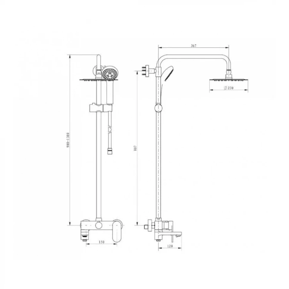 Душевая система Grocenberg GB7011, хром