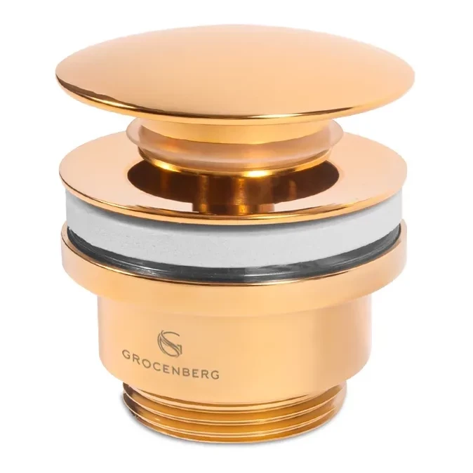 Донный клапан для раковины Grocenberg GB106, золото глянец