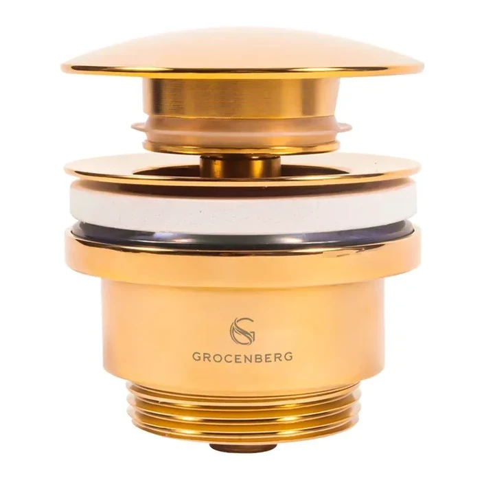 Донный клапан для раковины Grocenberg GB106, золото глянец