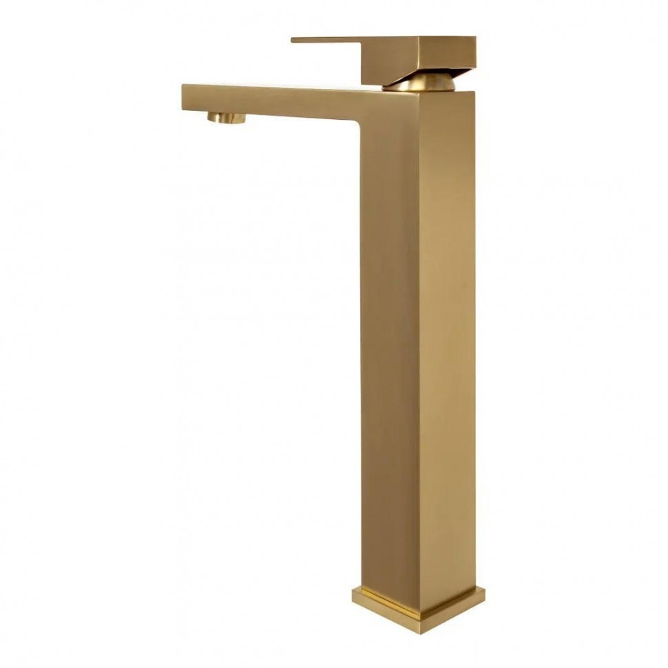 Смеситель для раковины высокий Hansberge H2070, матовое золото