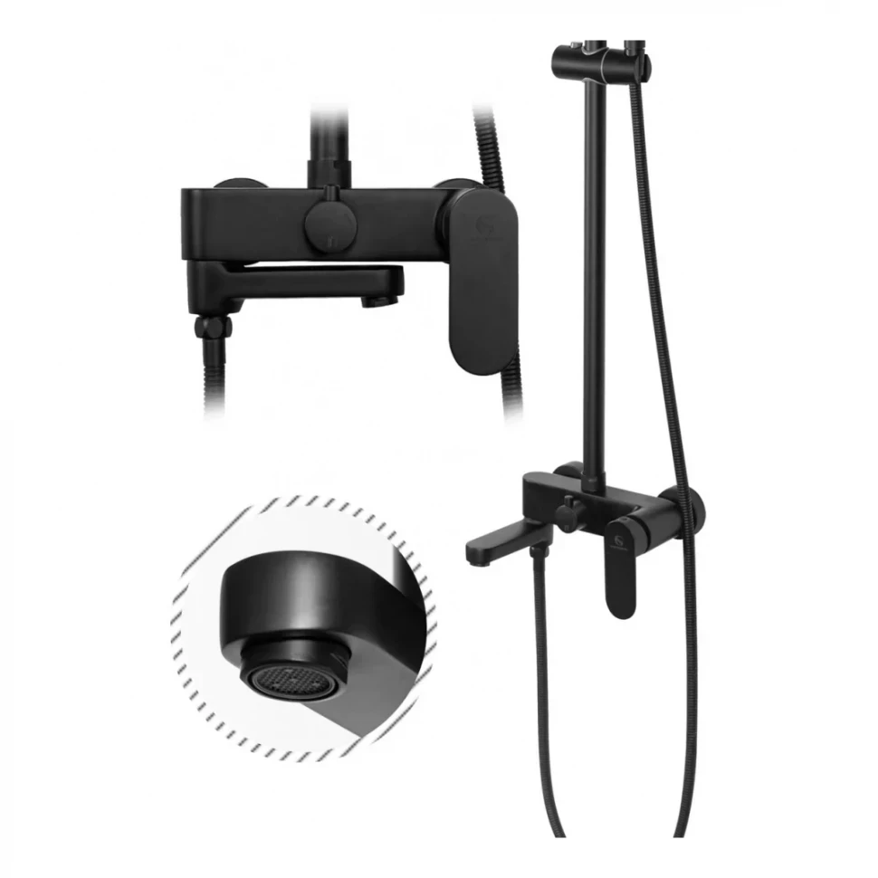 Душевая система Grocenberg GB7011, черный матовый