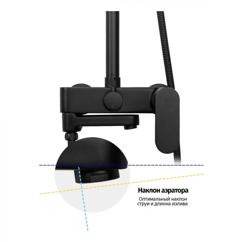 Душевая система Grocenberg GB7011, черный матовый