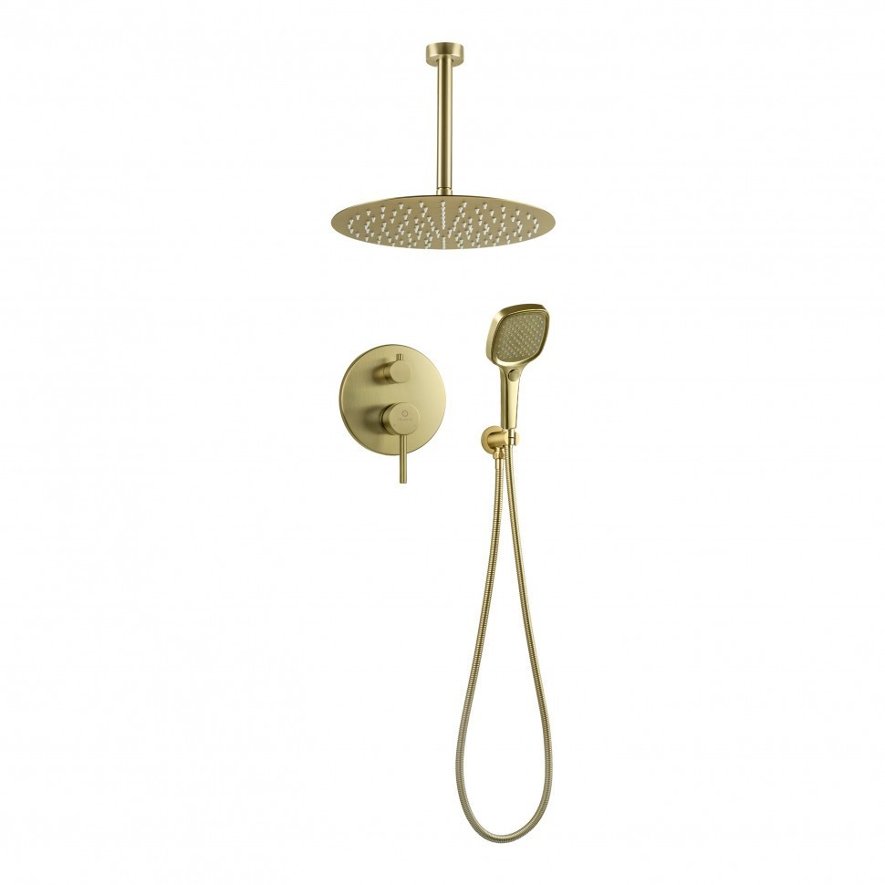 Душевая система скрытого монтажа FILARETE Roun FL1029, матовое золото