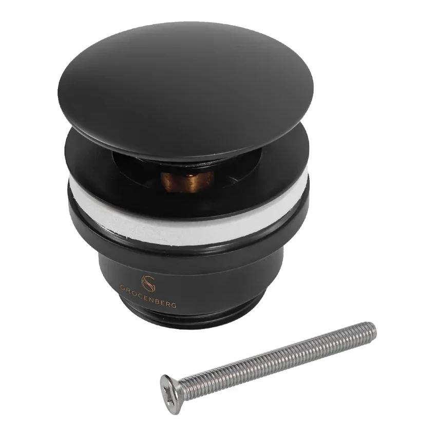 Донный клапан для раковины Grocenberg GB106, черный матовый