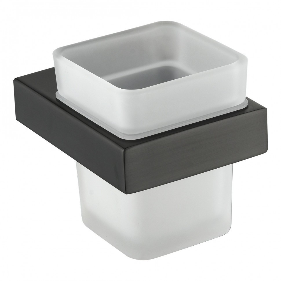 Настенный стакан одинарный Grocenberg AC0021, графит Настенный стакан одинарный Grocenberg AC0021, графит