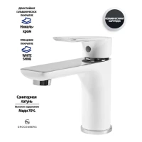 Смеситель для раковины Grocenberg GB2009, белый/хром